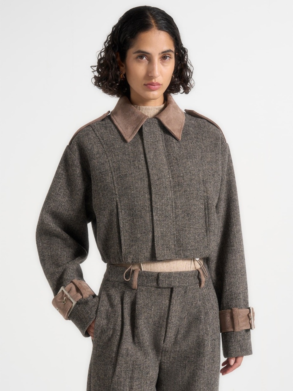 Jacket with suede details